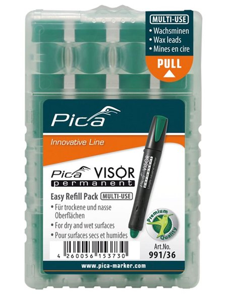 Pica-991/40-Estuche de 4 minas VISOR permanente Rojo