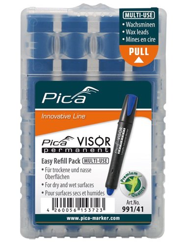 Pica-991/40-Estuche de 4 minas VISOR permanente Rojo