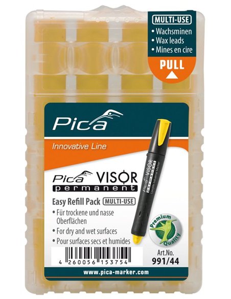 Pica-991/40-Estuche de 4 minas VISOR permanente Rojo