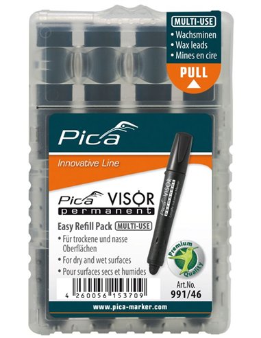 Pica-991/40-Estuche de 4 minas VISOR permanente Rojo