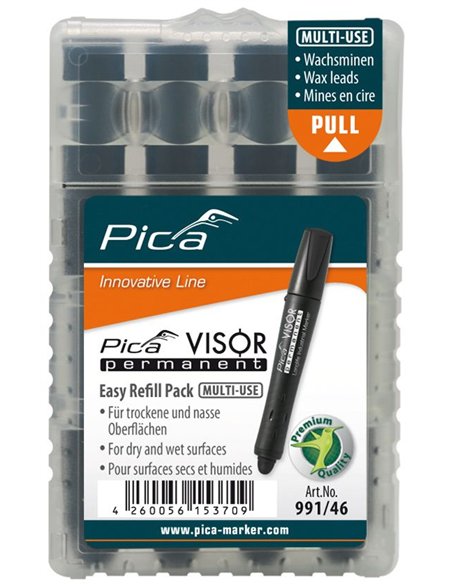 Pica-991/40-Estuche de 4 minas VISOR permanente Rojo