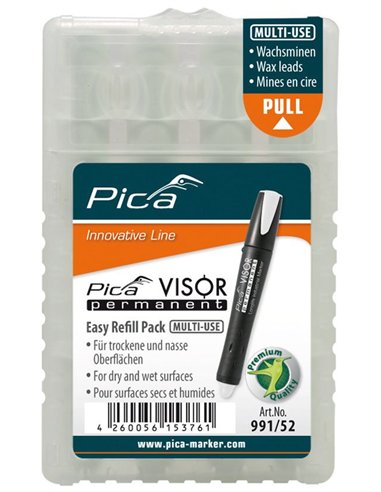 Pica-991/40-Estuche de 4 minas VISOR permanente Rojo