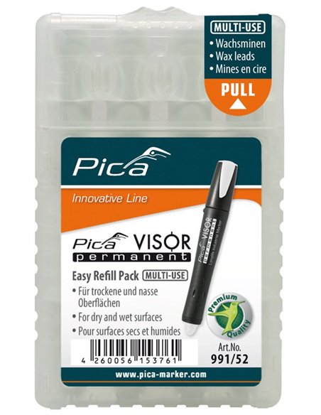 Pica-991/40-Estuche de 4 minas VISOR permanente Rojo