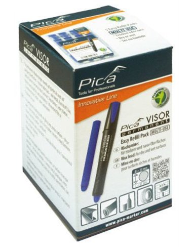 Pica-991/40-Estuche de 4 minas VISOR permanente Rojo