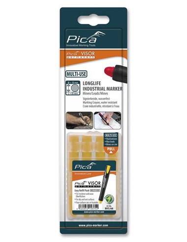 Pica-991/40-Estuche de 4 minas VISOR permanente Rojo