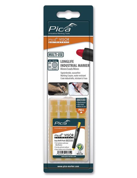 Pica-991/40-Estuche de 4 minas VISOR permanente Rojo