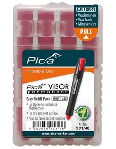 Pica-991/054-Estuche de 4 minas VISOR Permanente Naranja Fluorescente 2