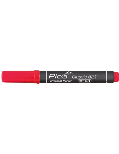 Pica-521/40-Marcador Permanente Tipo Pincel Rojo