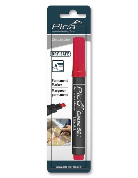 Pica-521/41/SB-Marcador permanente tipo cincel Azul en blíster