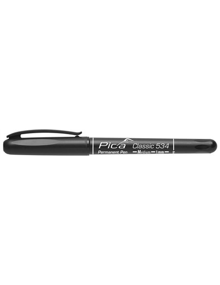 Pica-534/04-Estuche con 4 marcadores permanentes punta tipo bala medio (Azul+Rojo+Negro+Blanco)