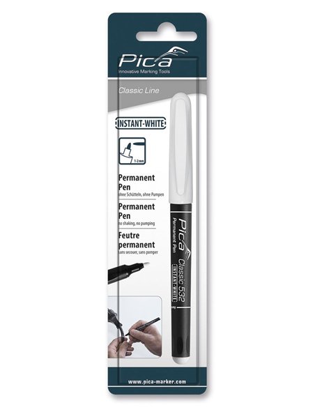 Pica-532/52-Marcador Permanente Bala Media Blanco
