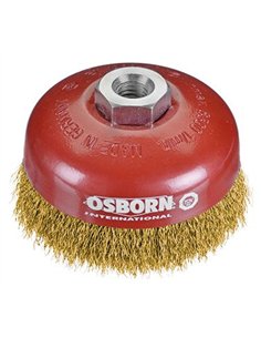 Osborn-2008613065-Cepillo taza acero latonado de alambre ondulado con tuerca M14 y filamento Ø 0.30 mm (125x30 ) 2