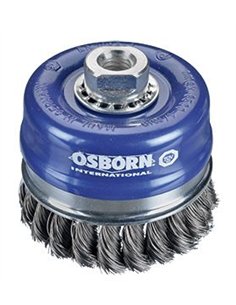 Osborn-0002608334-Cepillo taza inox de alambre trenzado con tuerca M14 y filamento Ø 0.35 mm (100x(25+25) )