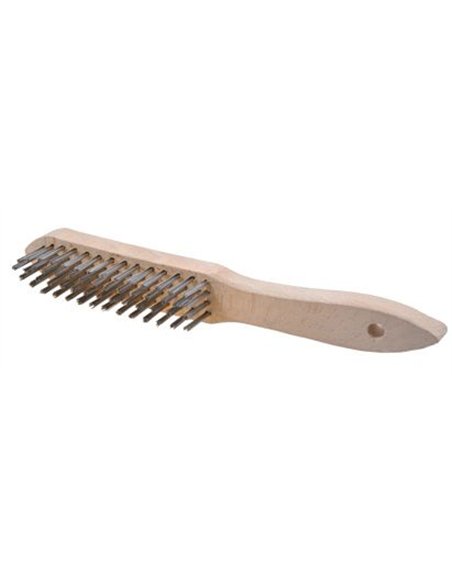 Osborn-0011150594-Cepillo manual con 4 hileras de latón ondulado y cuerpo de madera tipo soldador filamento Ø 0.30 mm