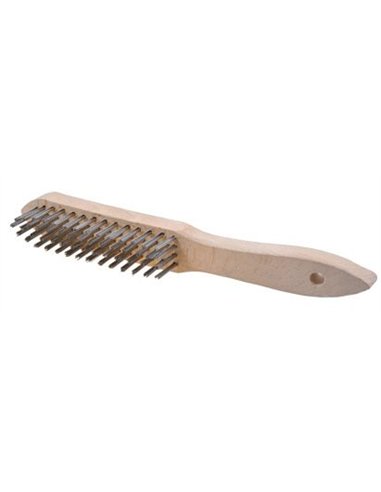 Osborn-0011150595-Cepillo manual con 5 hileras de latón ondulado y cuerpo de madera tipo soldador filamento Ø 0.30 mm