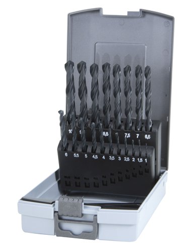 Ruko-205212RO-Juego de 19 Brocas HSS-R laminadas