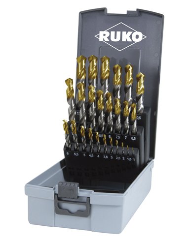 Ruko-2501214TRO-Juego de 19 Brocas HSS-G
