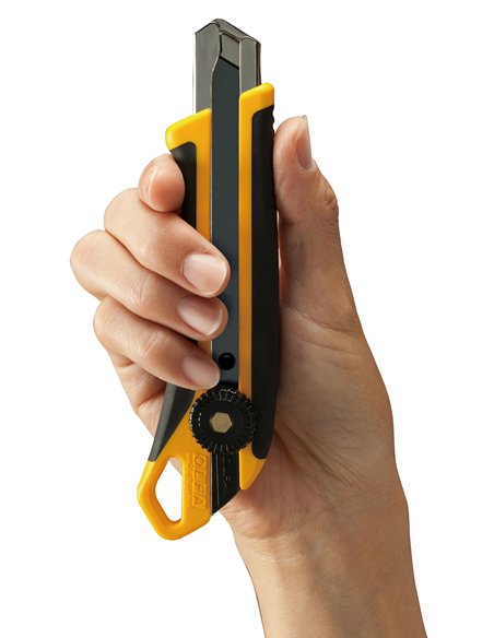 Olfa-L-7-Cutter con bloqueo manual y cuchilla Excel Black de 18 mm