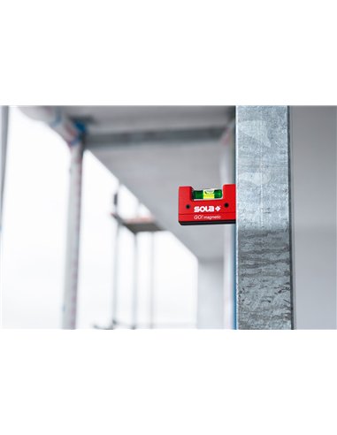 Sola-GOMAGNETICCLIP-Nivel de burbuja compacto GO! Magnetic CLIP
