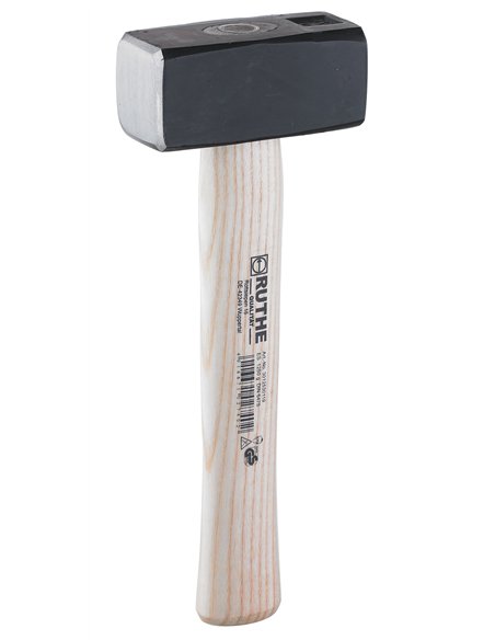 Ruthe-3010030119-Maceta de albañil cuadrada DIN 6475 con mango de madera de fresno (1000 g)