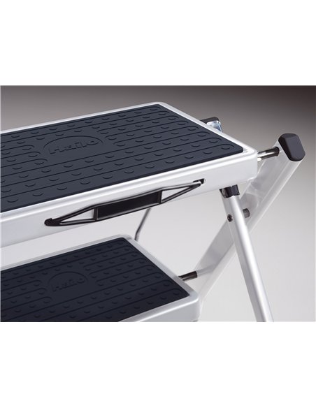 Hailo-4310-001-Taburete de acero MK60 StandardLine Blanco (2 peldaños)