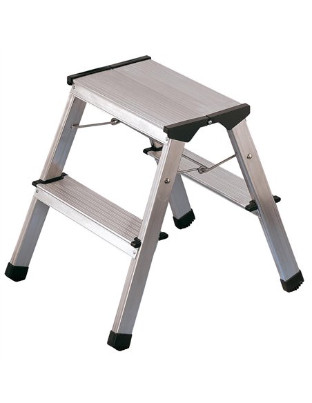 Hailo-4442-701-Taburete de aluminio D60 StandardLine (2x2 peldaños)