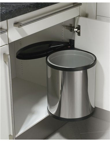 Hailo-3555-101-Cubo de basura integrable de 15 litros Compact-Box gris