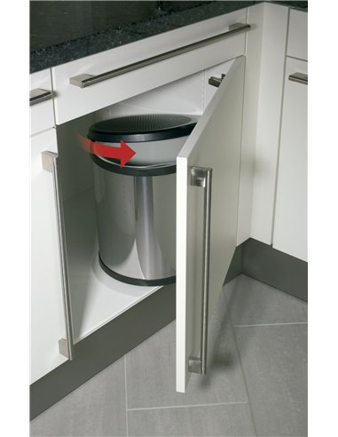 Hailo-3555-101-Cubo de basura integrable de 15 litros Compact-Box gris