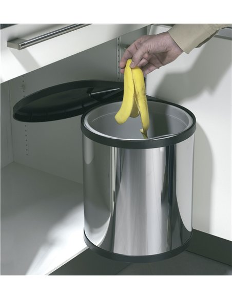 Hailo-3555-101-Cubo de basura integrable de 15 litros Compact-Box gris