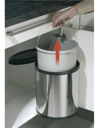 Hailo-3555-101-Cubo de basura integrable de 15 litros Compact-Box gris