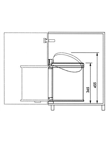 Hailo-3555-101-Cubo de basura integrable de 15 litros Compact-Box gris