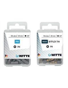 Witte-4284229-5 Puntas en cajita de plástico largo 25 mm (PH 2 BITFLEX TIN)