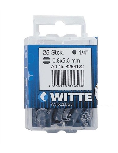 Witte-4264139-5 Puntas en cajita de plástico largo 25 mm (PL 6)