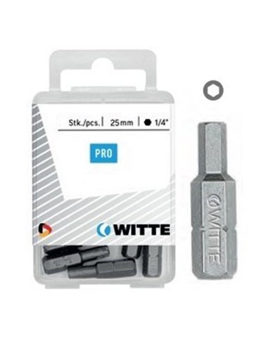 Witte-4270839-5 Puntas en cajita de plástico largo 25 mm (SW 3)