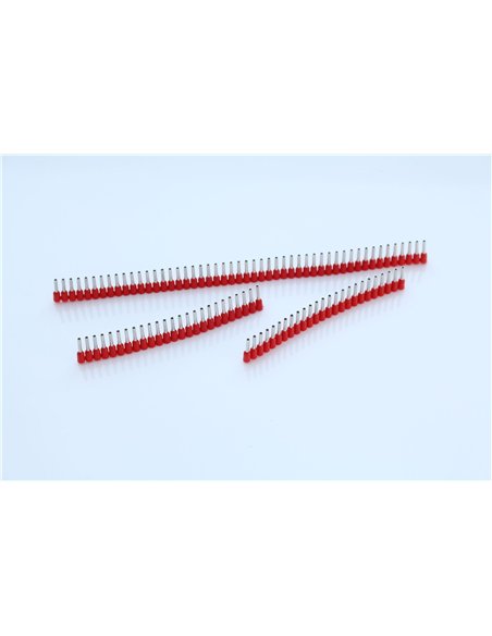 Jokari-J60110-10 tiras de 50 manguitos rojos de 1 mm² x 8 mm para QUADRO Plus