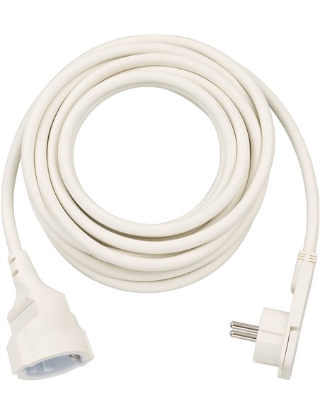 Brennenstuhl-1168980220-Alargador eléctrico IP20 H05VV-F3G1,5 de 2 m (Blanco) con clavija plana