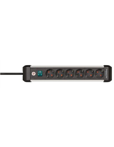 Brennenstuhl-1391030600-Base múltiple Premium-Alu-Line (6 tomas)