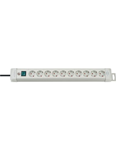 Brennenstuhl-1955500100-Base múltiple Premium-Line gris claro con varias posibilidad de instalación y fijación (10 tomas)