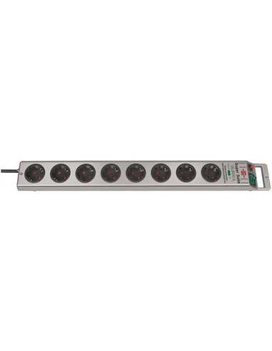 Brennenstuhl-1153340315-Base múltiple con protección contra sobretensión Super-Solid color plata (5 tomas)