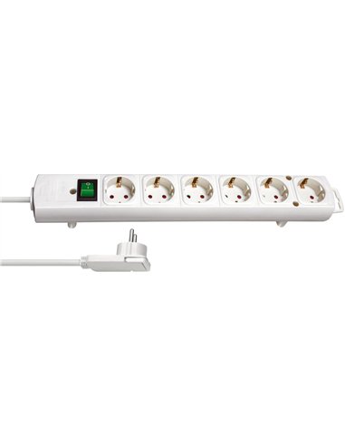Brennenstuhl-1153320100-Base múltiple Comfort-Line Plus blanca con clavija plana (6 tomas)