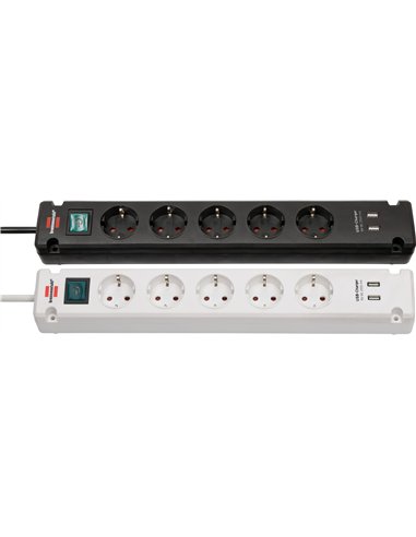Brennenstuhl-1150660325-Base múltiple Bremounta con puertos USB apta para montaje fijo (color blanco)