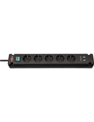 Brennenstuhl-1150660325-Base múltiple Bremounta con puertos USB apta para montaje fijo (color blanco)
