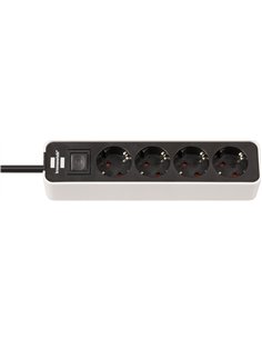 Brennenstuhl-1153260020-Base múltiple Ecolor blanca/ negra con diseño compacto (6 tomas)