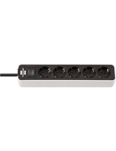 Brennenstuhl-1153260020-Base múltiple Ecolor blanca/ negra con diseño compacto (6 tomas)