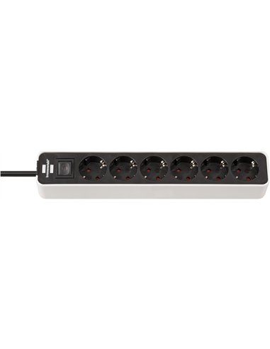 Brennenstuhl-1153260020-Base múltiple Ecolor blanca/ negra con diseño compacto (6 tomas)