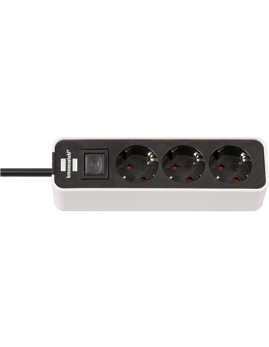 Brennenstuhl-1153260020-Base múltiple Ecolor blanca/ negra con diseño compacto (6 tomas)