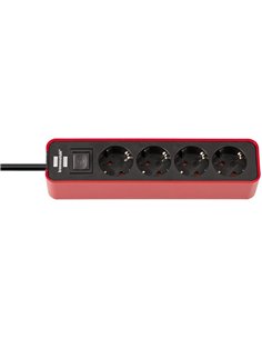 Brennenstuhl-1153230070-Base múltiple Ecolor roja/ negra con diseño compacto (3 tomas) 2
