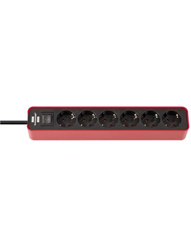 Brennenstuhl-1153230070-Base múltiple Ecolor roja/ negra con diseño compacto (3 tomas)