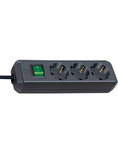 Brennenstuhl-1152300015-Base múltiple Eco-Line negra con interruptor (3 tomas y 1.5 m)