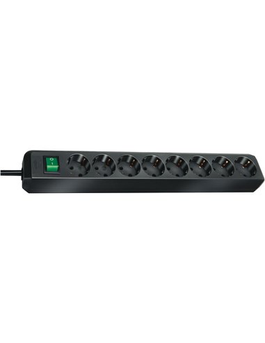 Brennenstuhl-1159500400-Base múltiple Eco-Line negra con interruptor (6 tomas y 3 m)